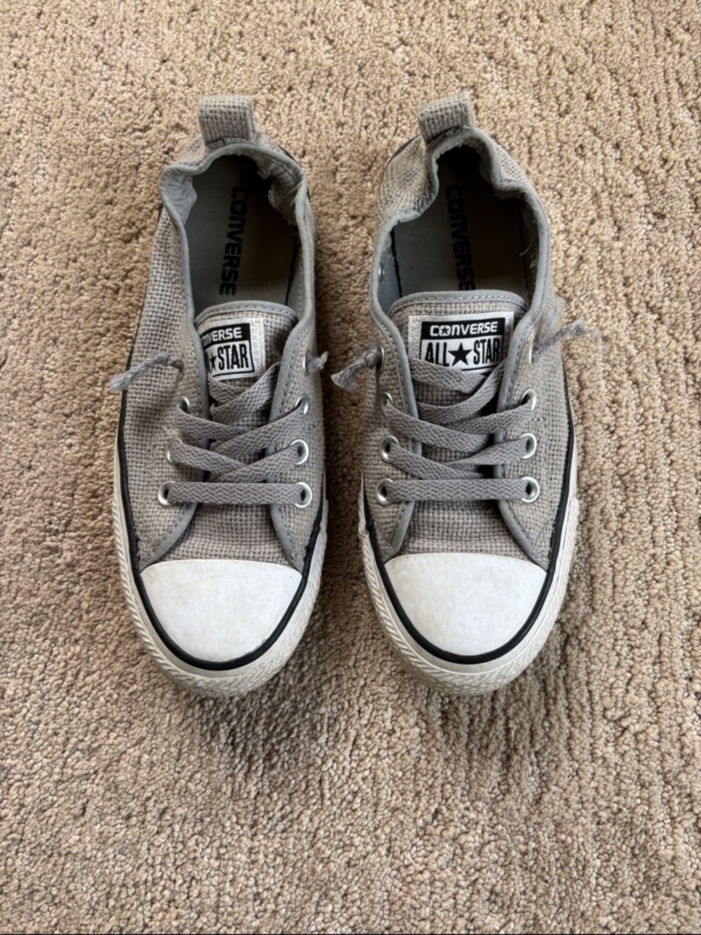 Converse Gray Low-Top All Star Slip-On Sneakers.